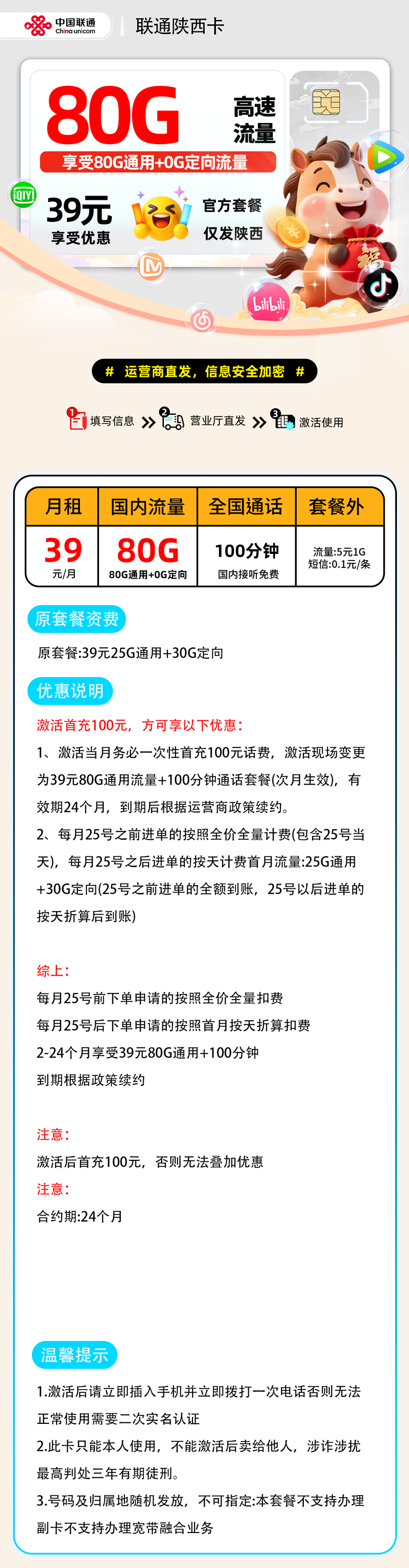 联通陕西卡【陕西省内】 详细图