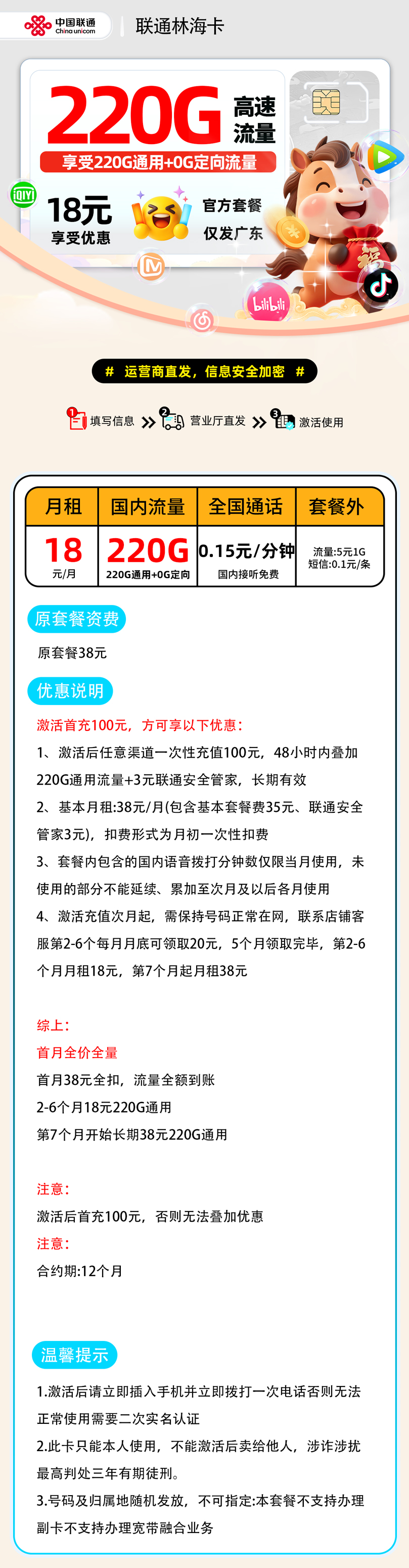 联通林海卡【广东省内】 详细图