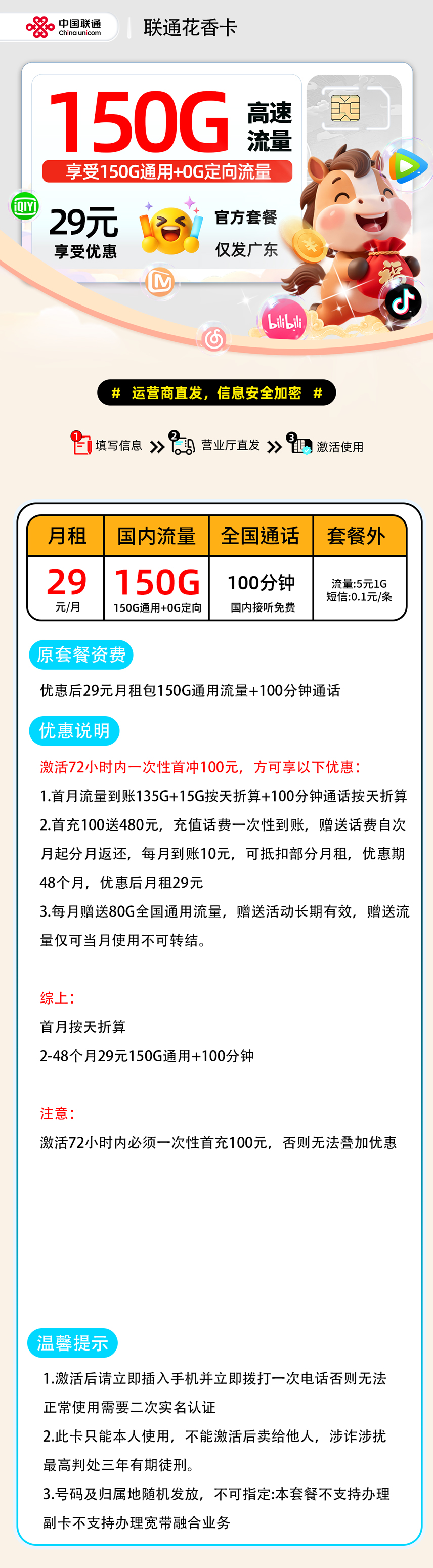 联通花香卡【广东省内】 详细图