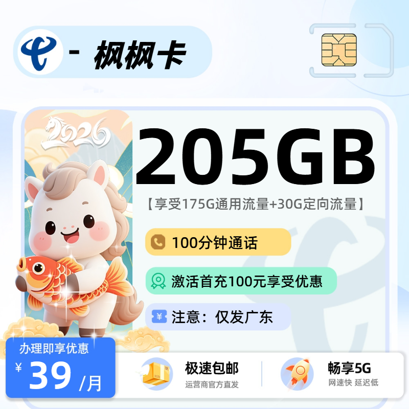 电信枫枫卡【广东省内】