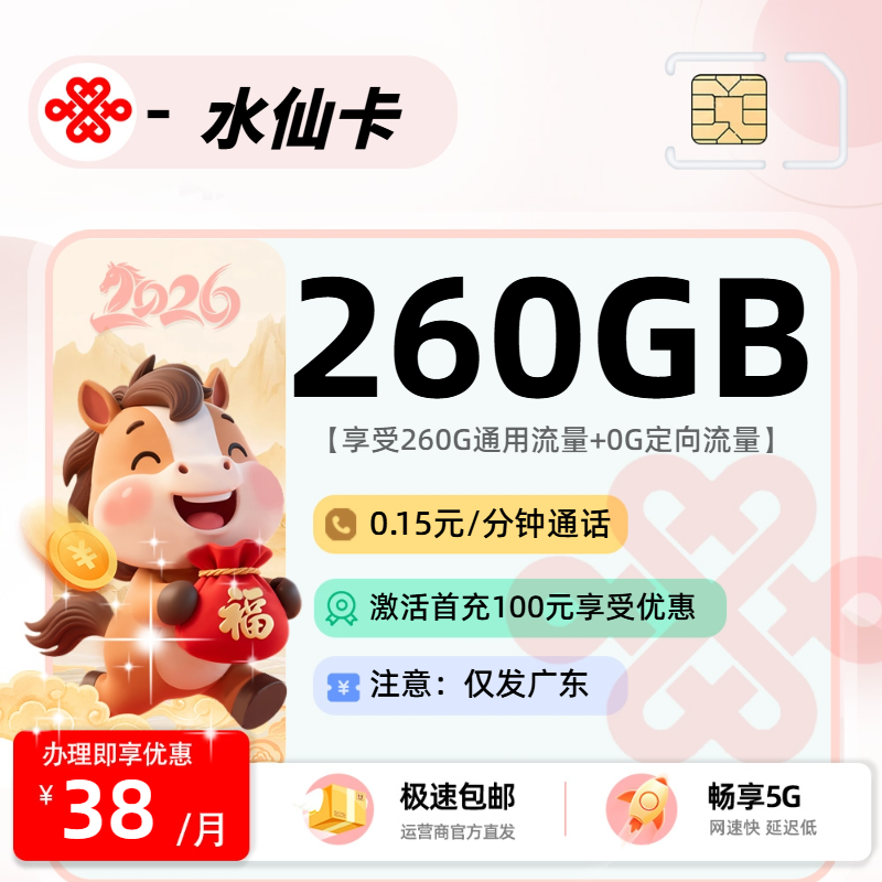 联通水仙卡2.0【广东省内】