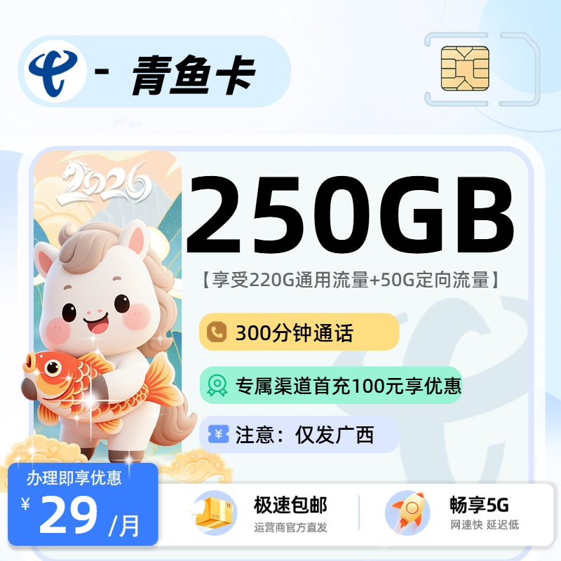 电信青鱼卡2.0【广西省内】