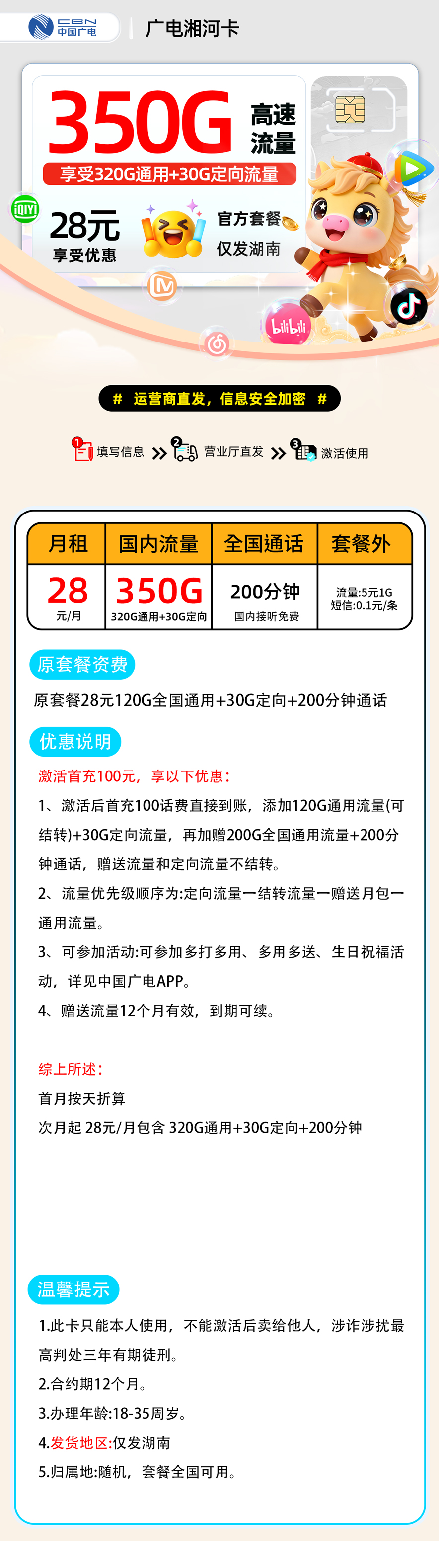 广电湘河卡【湖南省内】 详细图