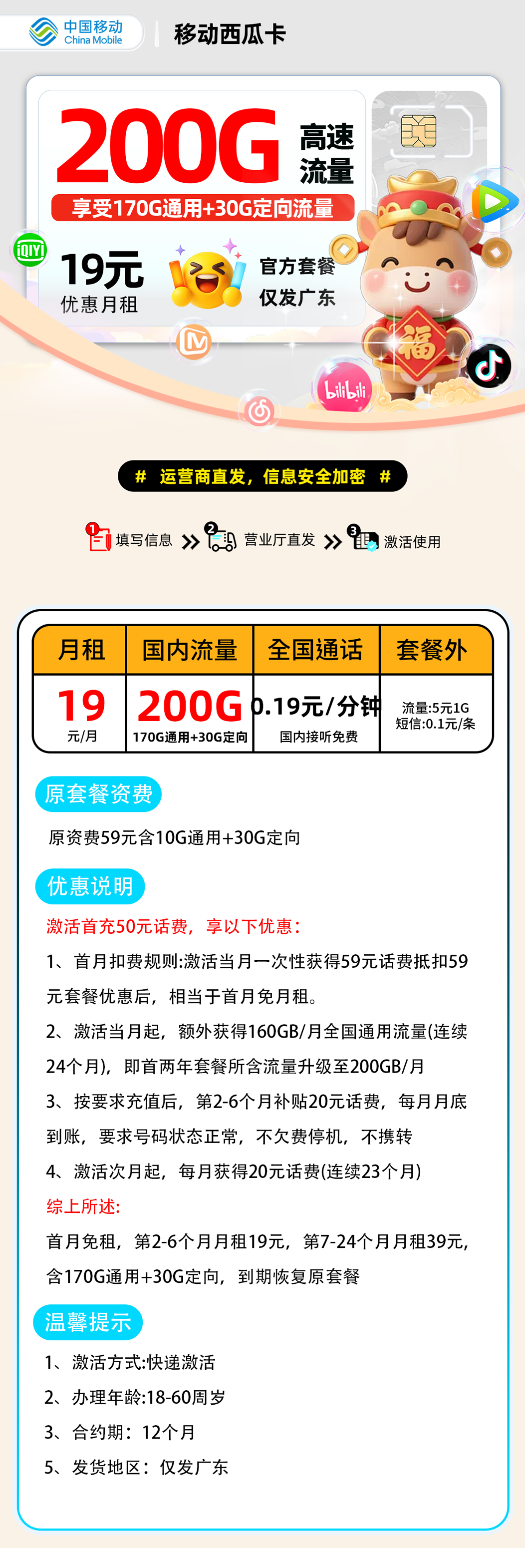 移动西瓜卡【广东省内】 详细图