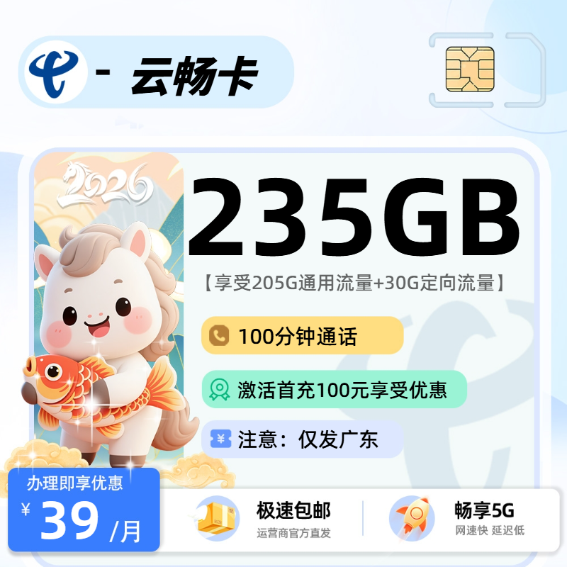 电信云畅卡【广东省内】