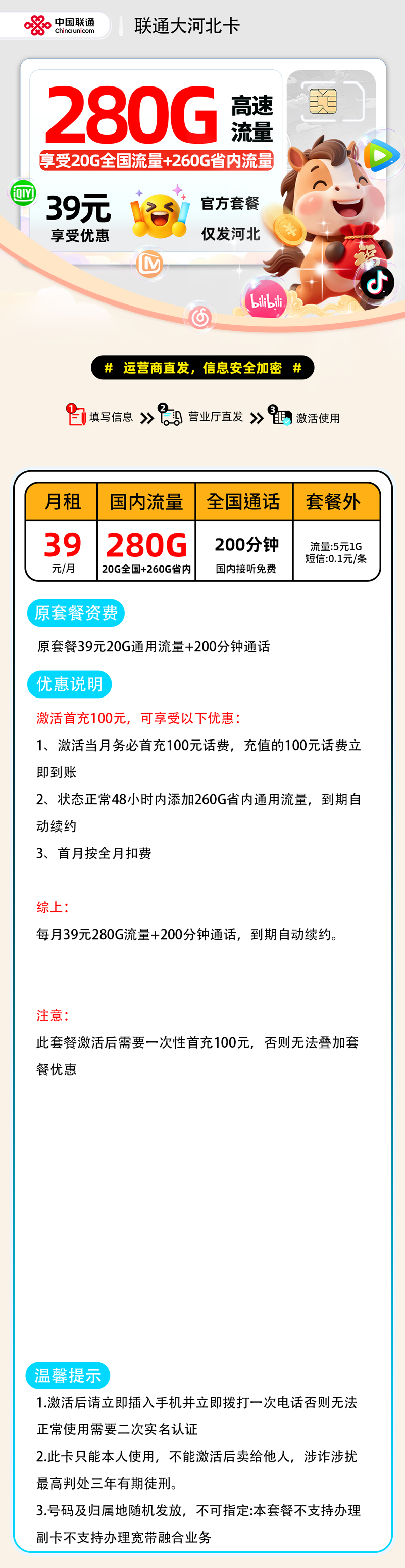 联通大河北卡【河北省内】 详细图