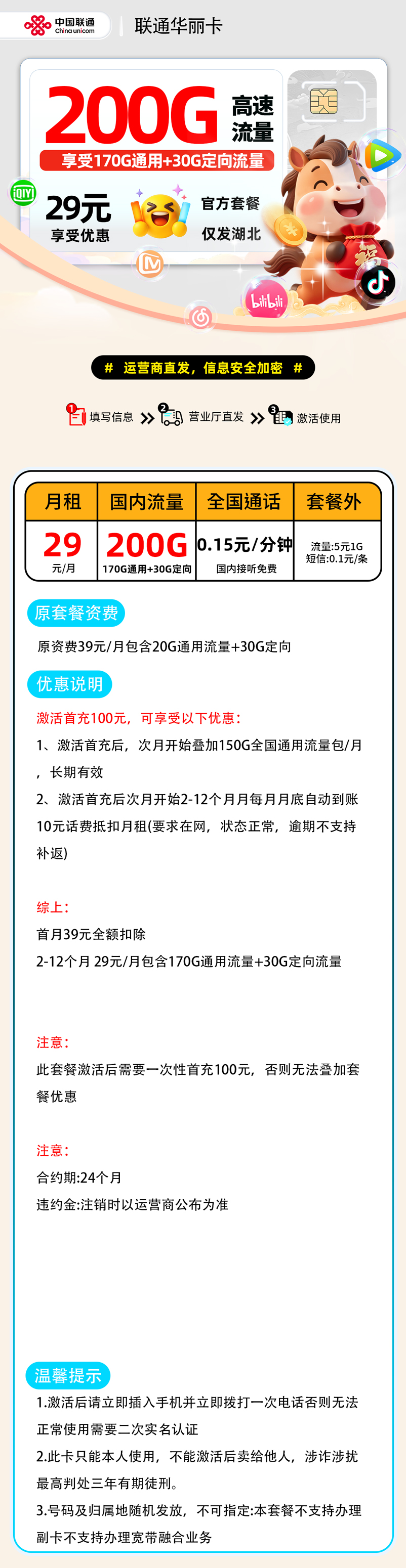 联通华丽卡【湖北省内】 详细图