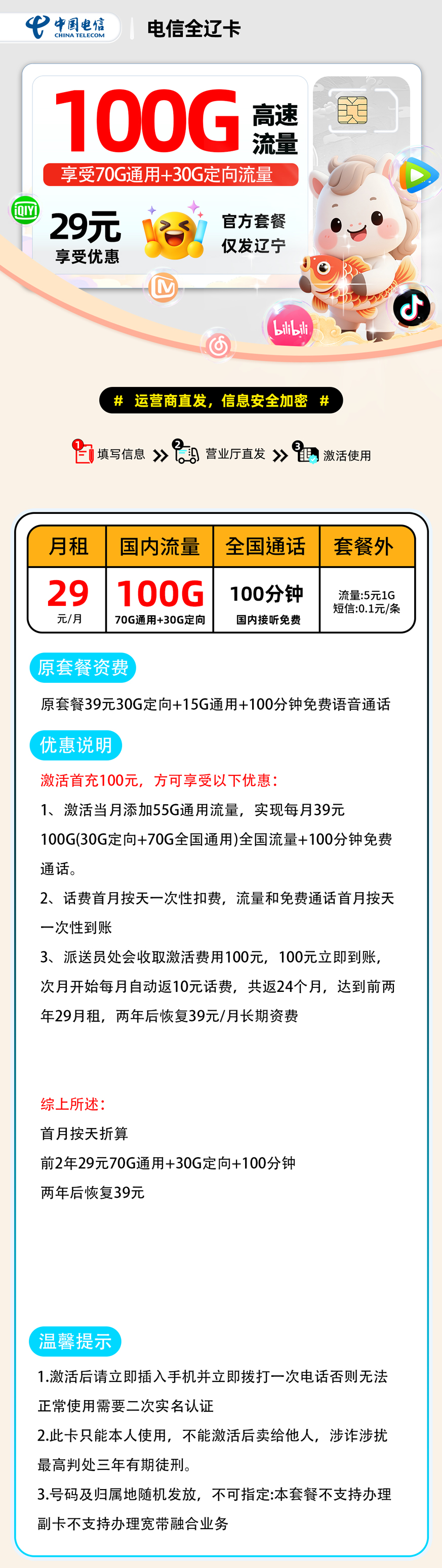 电信全辽卡【辽宁省内】 详细图