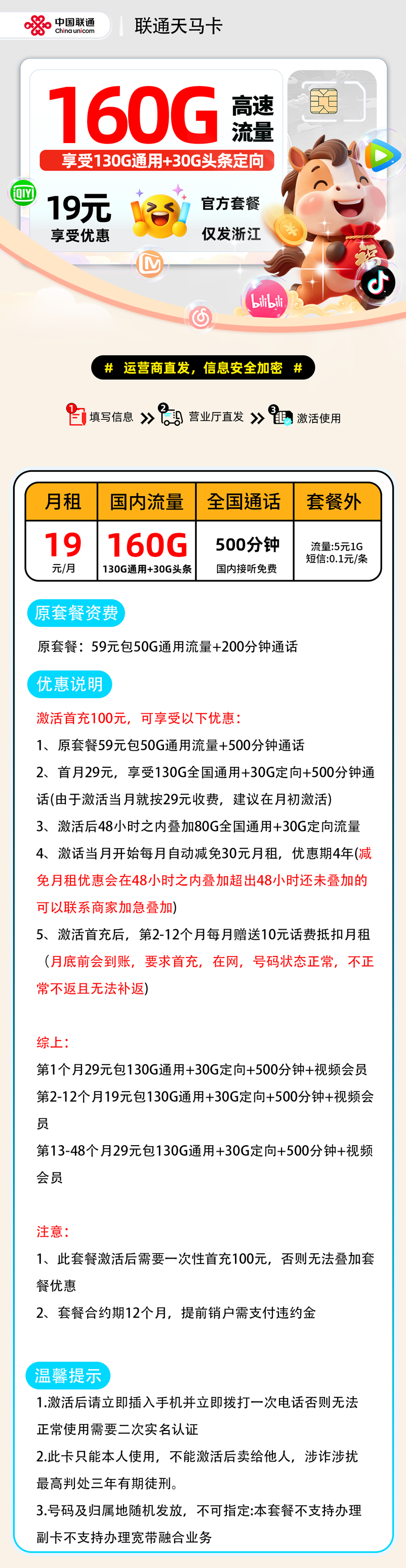 联通天马卡2.0【浙江省内】 详细图